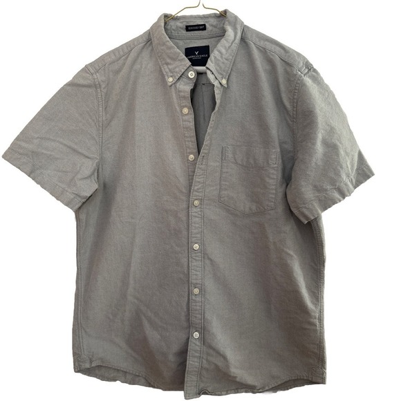 American Eagle Outfitters Other - American Eagle Soft Mens Grey Short Sleeve Shirt 100% Cotton‎ Size Large